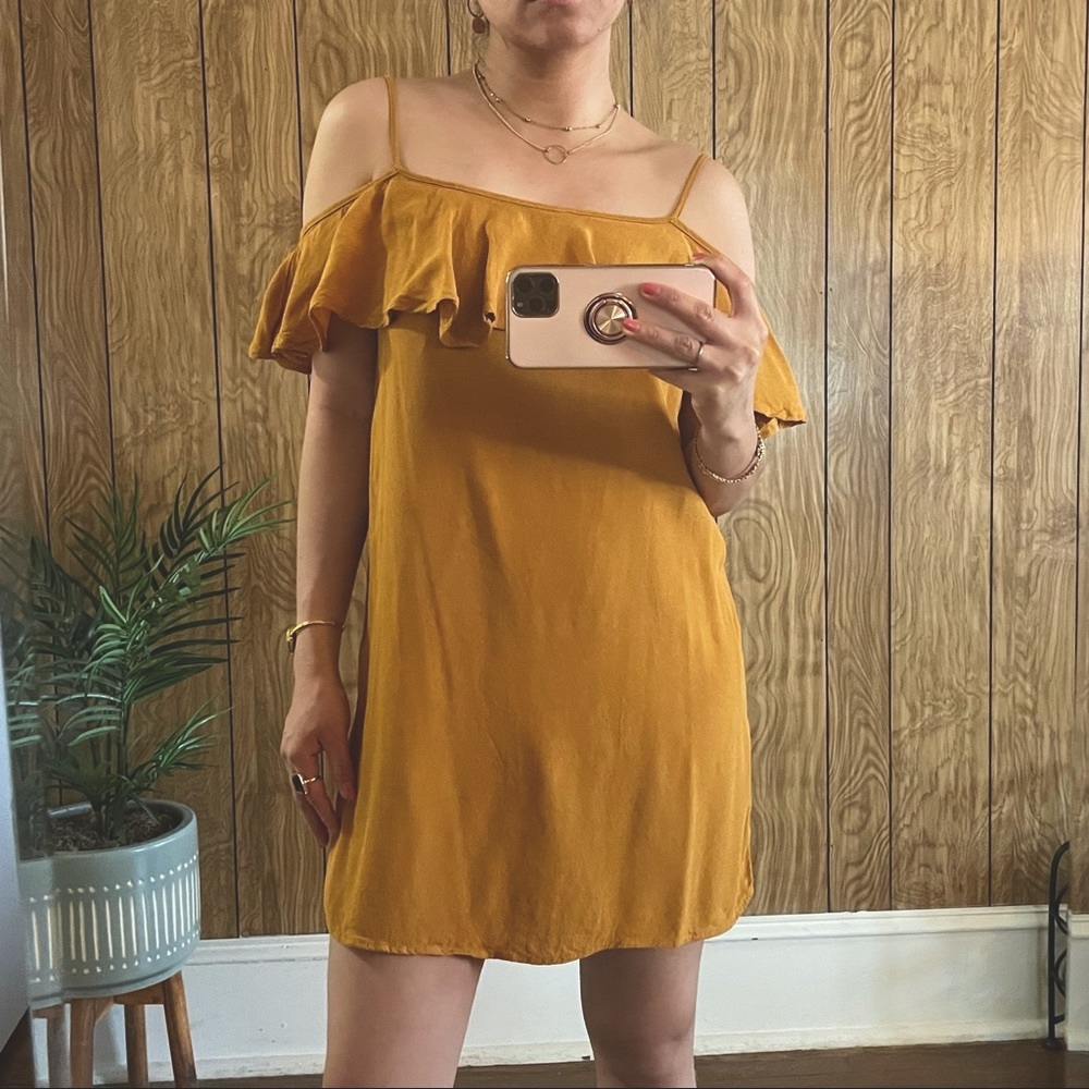 Forever21 Mustard Spaghetti Strap Dress